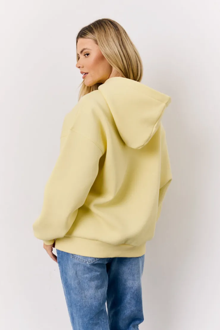 Online In The Style Graphic Oversized Hoodie Yellow
